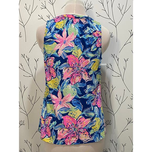 LILLY PULITZER Essie Sleeveless Tank Top TIGER LILLY Print XSMALL Cotton Preppy - Picture 5 of 7